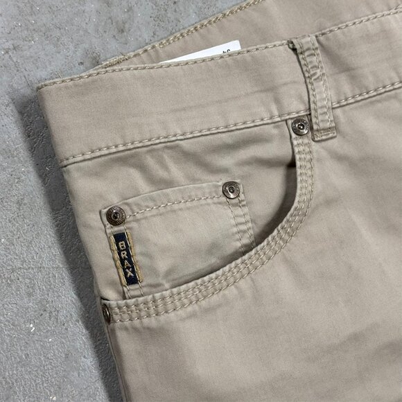 BRAX Cooper Chino Pants Stretch Cotton Trousers Beige 36x29 - Picture 3 of 10